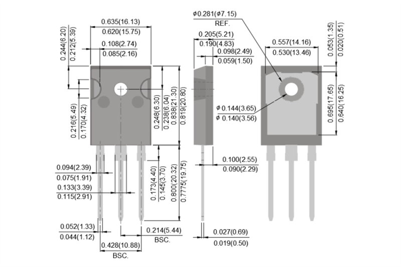 Mechanical Drawing - PANJIT 600V N-Channel Super Junction MOSFETs
